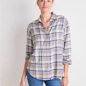 Vineyard Vines Birdie Flannel Plaid Button-Up Women's Top